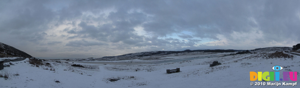 SX12135-12142 Panorama snow on Merthyr-mawr Warren